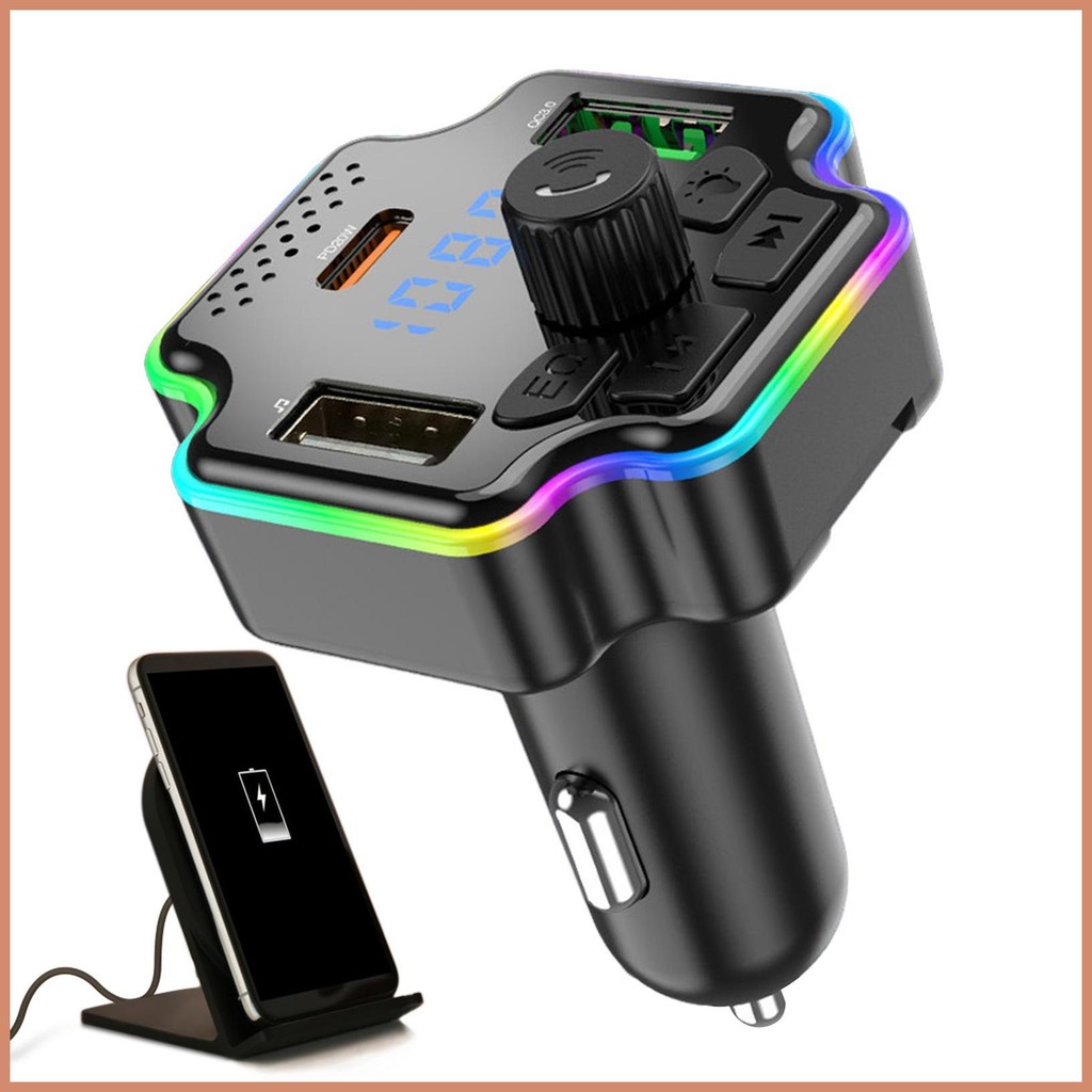 Fast Charging Car Charger USB เครื่องส่งสัญญาณ FM ไร้สายเครื่องเล่นเพลงแบบพกพาเครื่องชาร์จในรถยนต์ที่มีประสิทธิภาพสําหรับธุรกิจ ayendsth