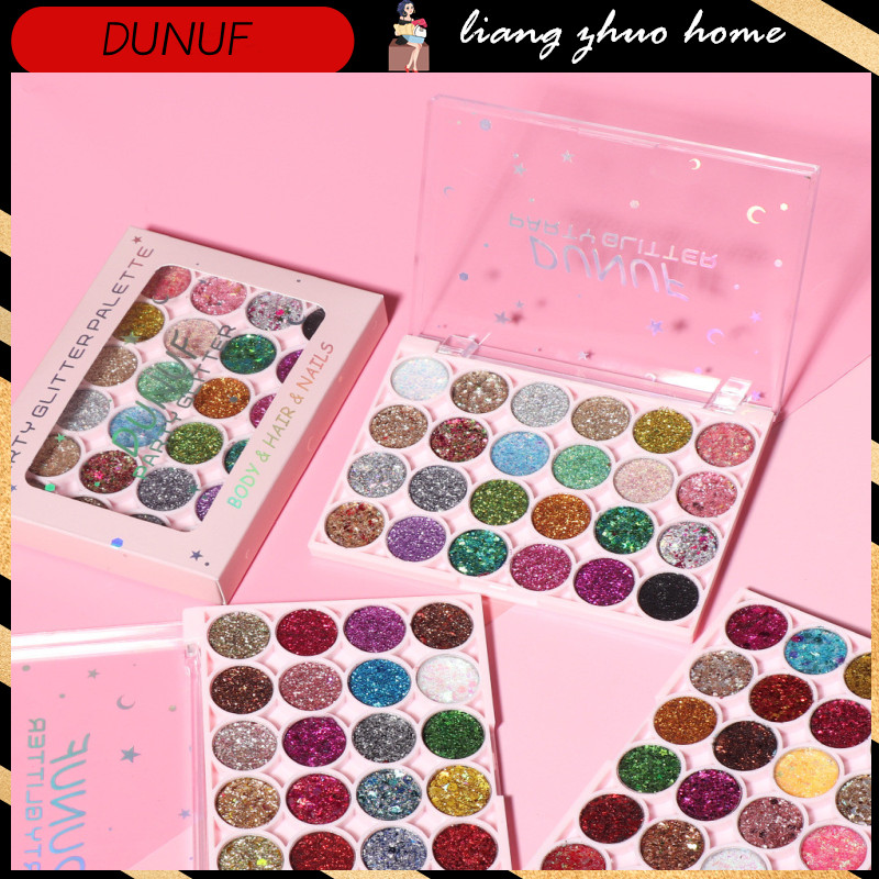 Dunuf 24 สี Party Glitter Palette เจล Texture Face Body เลื่อมเจล Liquid Metallic Eye Shadow High Gloss Multi-purpose Art แต่งหน้า ราคา ถูกที่สุด ดีลบีเคเค