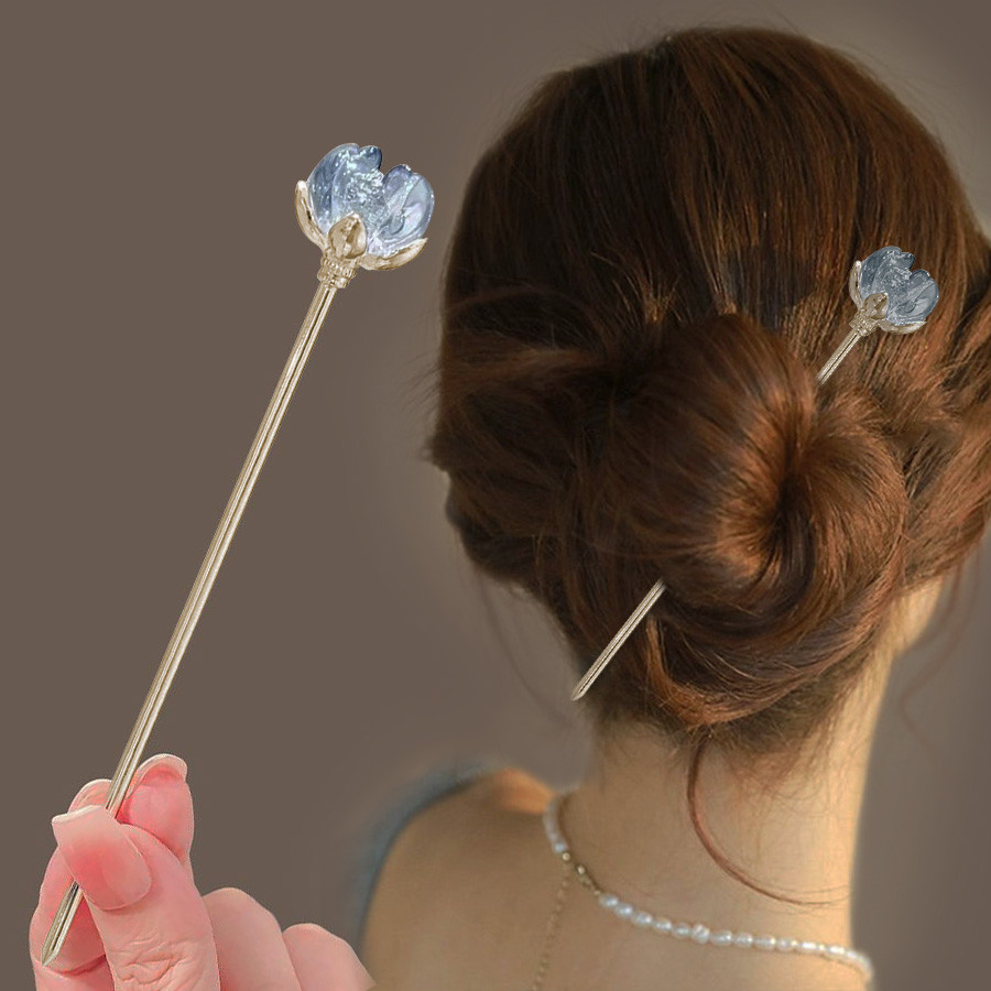 ใหม่สไตล์จีนโบราณ Lotus Hairpin หญิง High-End ดอกไม้ Hairpin สไตล์จีน Horse Face กระโปรงอุปกรณ์เสริมผม
