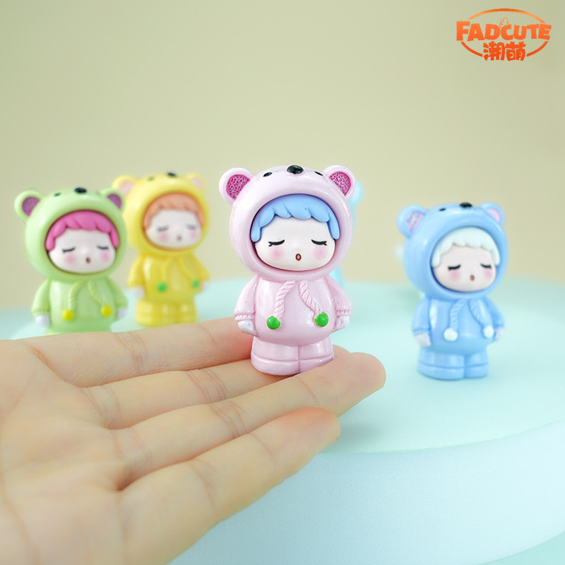 6 ชิ้นขาตั้งหมีเด็ก 3D เรซิ่น Charms สําหรับ DIY (1-351)