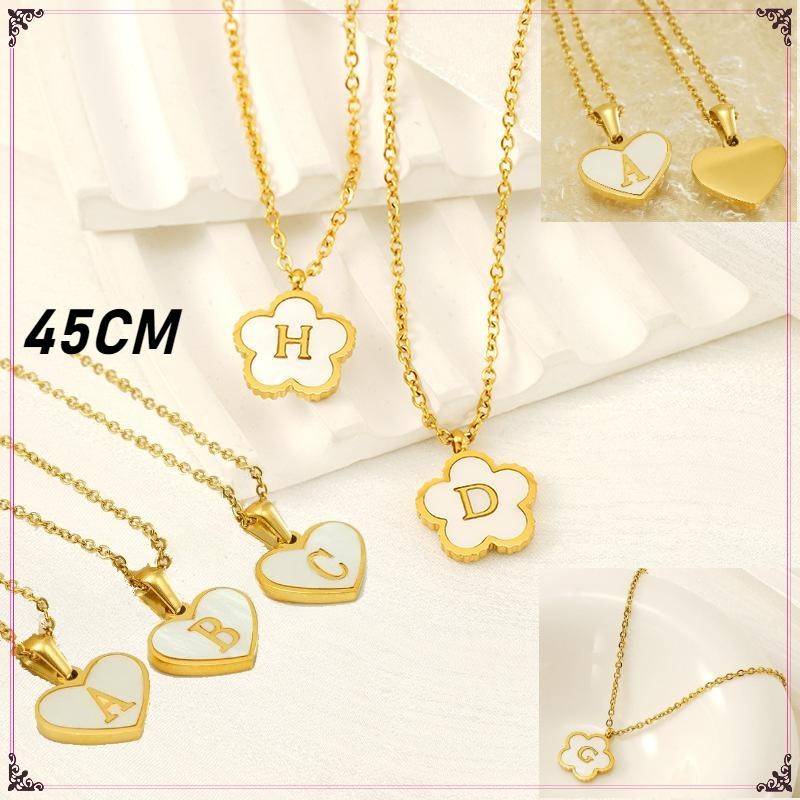 สร้อยคอเหล็กไทเทเนียม 18K พร้อมจี้หัวใจ 26 ตัวอักษร ของขวัญสำหรับผู้หญิง