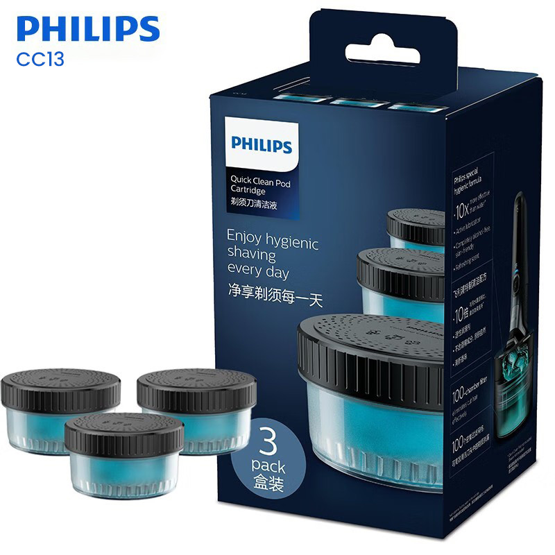 Philips เครื่องโกนหนวดไฟฟ้าทําความสะอาดเครื่องโกนหนวดของเหลว Original เปลี่ยนทําความสะอาด Solution CC13 สําหรับ S7731 7735 S7888 S8050