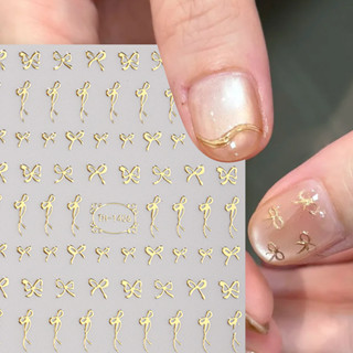 3d ดอกไม้ทอง Leaf Nail Art สติกเกอร์ดอกไม้ที่เรียบง่ายกลีบ L…