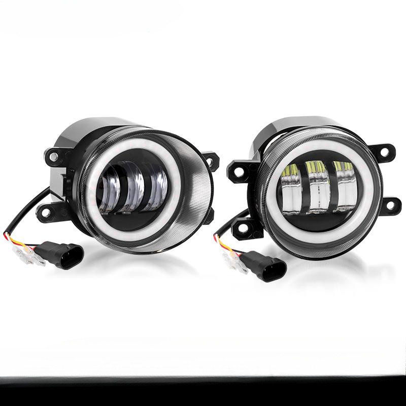 1 คู่ 3.5 นิ้ว/4 นิ้วไฟ LED หมอก DRL สําหรับ Jeep Wrangler JK ไม่จํากัด JKu 2007-2018 40W สีขาว CREE ชิป LED Off Road ขับรถหมอกโคมไฟ