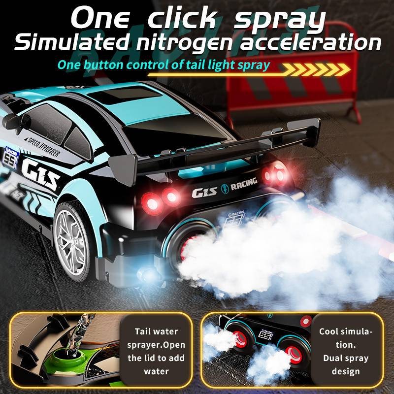 1/16 4WD RC สเปรย์ Drift Racing GT รถรีโมทคอนโทรลรถสปอร์ตความเร็วสูงเพลง LED Light สําหรับของเล่นเด็กคริสต์มาสของขวัญ thumbnail 4