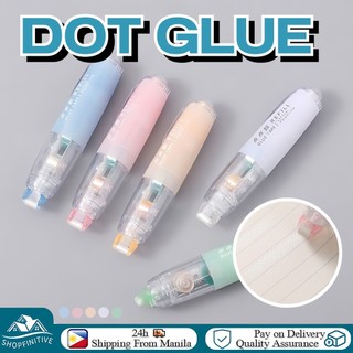 DIY Dots Glue Tape Double-sided Glue 360 Rotating Tip Pen Shape Glue Tape Dispenser Replaceable Core