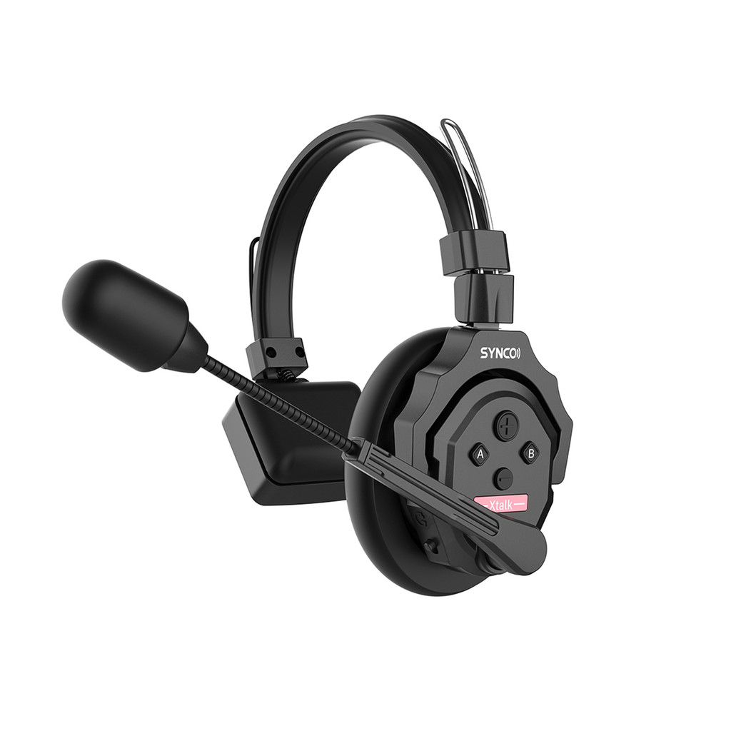 ชุดหูฟัง SYNCO Xtalk X1 Wireless Intercom ชุดหูฟังระบบ 2.4G ชุดหูฟังไร้สายพร้อมไมโครโฟนแบตเตอรี่ในตัว 350M/1148ft เกียร์ 3.5 มม.การตรวจสอบแบบเรียลไทม์สําหรับการทําฟิล์ม Li