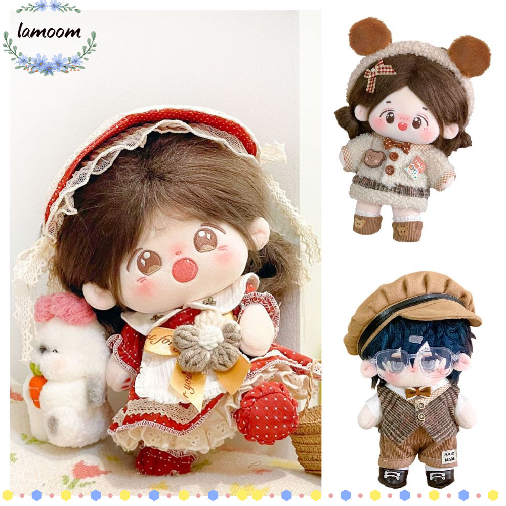 เสื้อผ้าตุ๊กตาลามู,20ซม หลากสี ตุ๊กตา ชม. หูฟัง ชุดชุด,ของขวัญตุ๊กตาอุปกรณ์ภาพคอสเพลย์ขนาดเล็กหมวกชุดชุดผ้าฝ้ายยัดตุ๊กตา