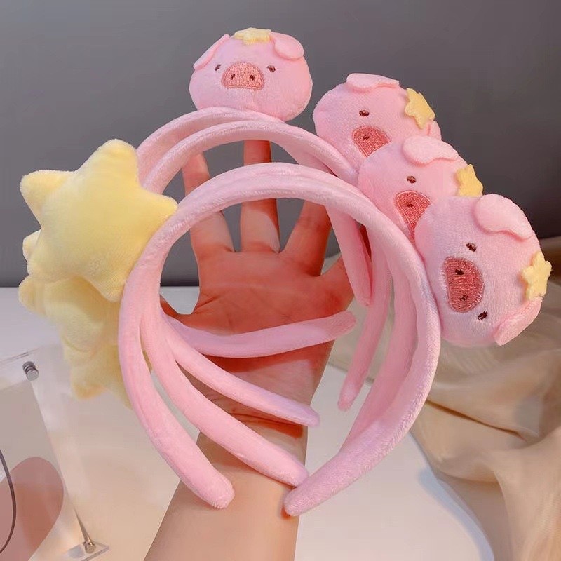 น่ารักดาวหมูคาดศีรษะเด็กภาพแสดงคาดศีรษะน่ารักลูกหมูการ์ตูน ชม. หูฟัง ตลกล้างหน้ากิ๊บหญิง