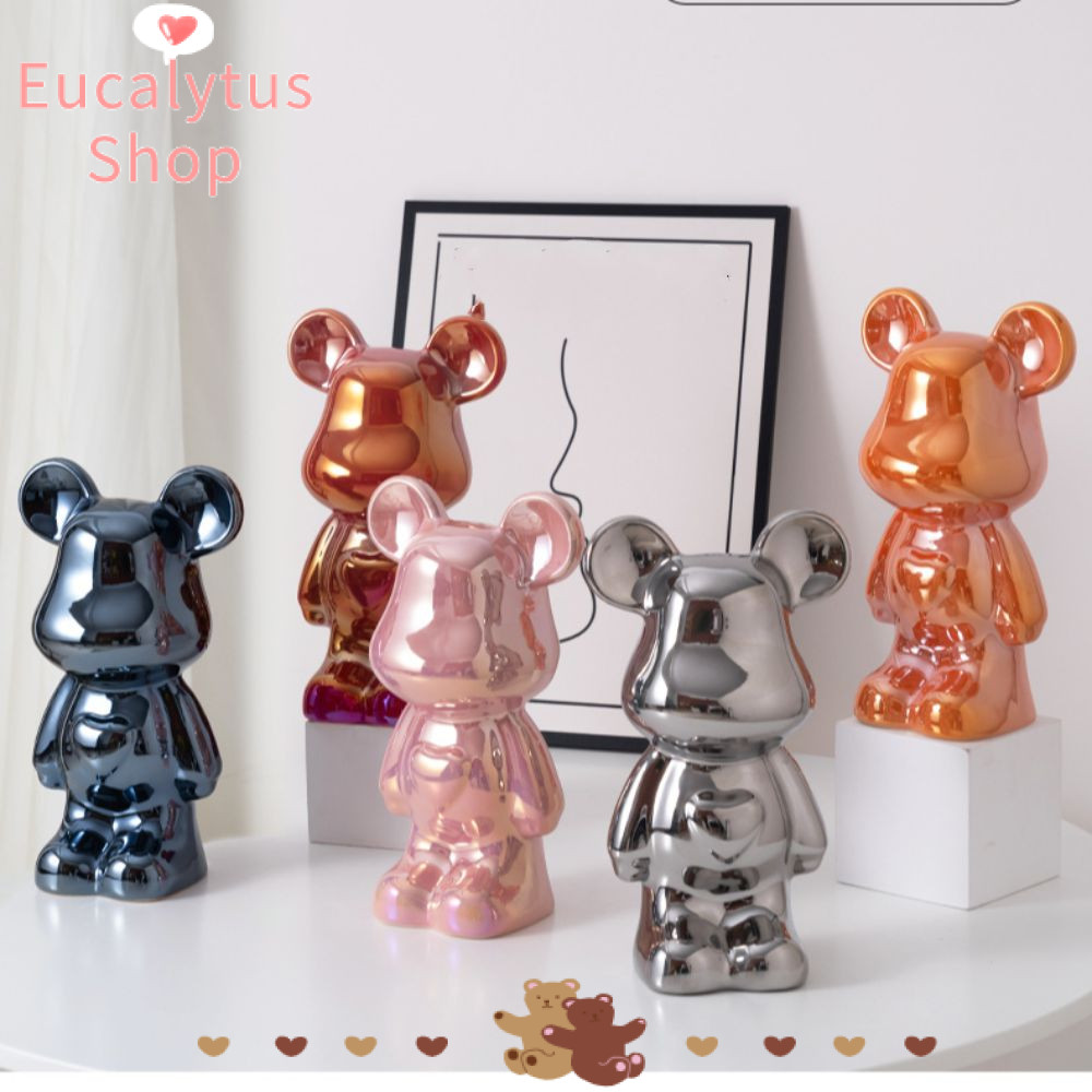 Eucalytus1 18/28 ซม.รูปหมี Stautes, Luxury Aesthetic Violent Bear Figurines,เซรามิคElectroplating Saving หม้อคอลเลกชันห้องนั่งเล่นตกแต่ง