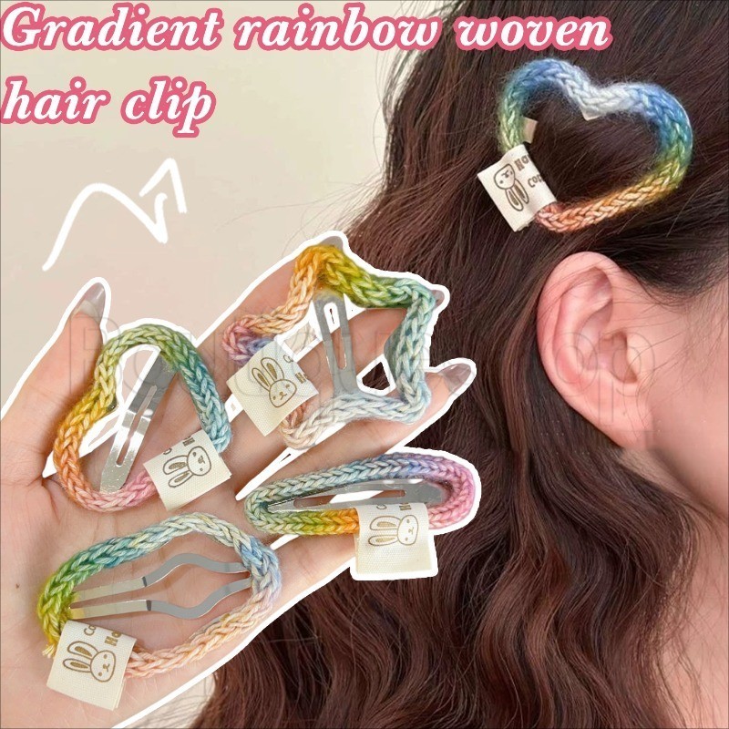 กิ๊บติดผมดาวสีรุ้งไล่โทนสี - แต่งตัวเครื่องประดับผม - กิ๊บติดผมปากเป็ด - เมฆ, ปิ่นปักผมดาว - หวาน, สาว