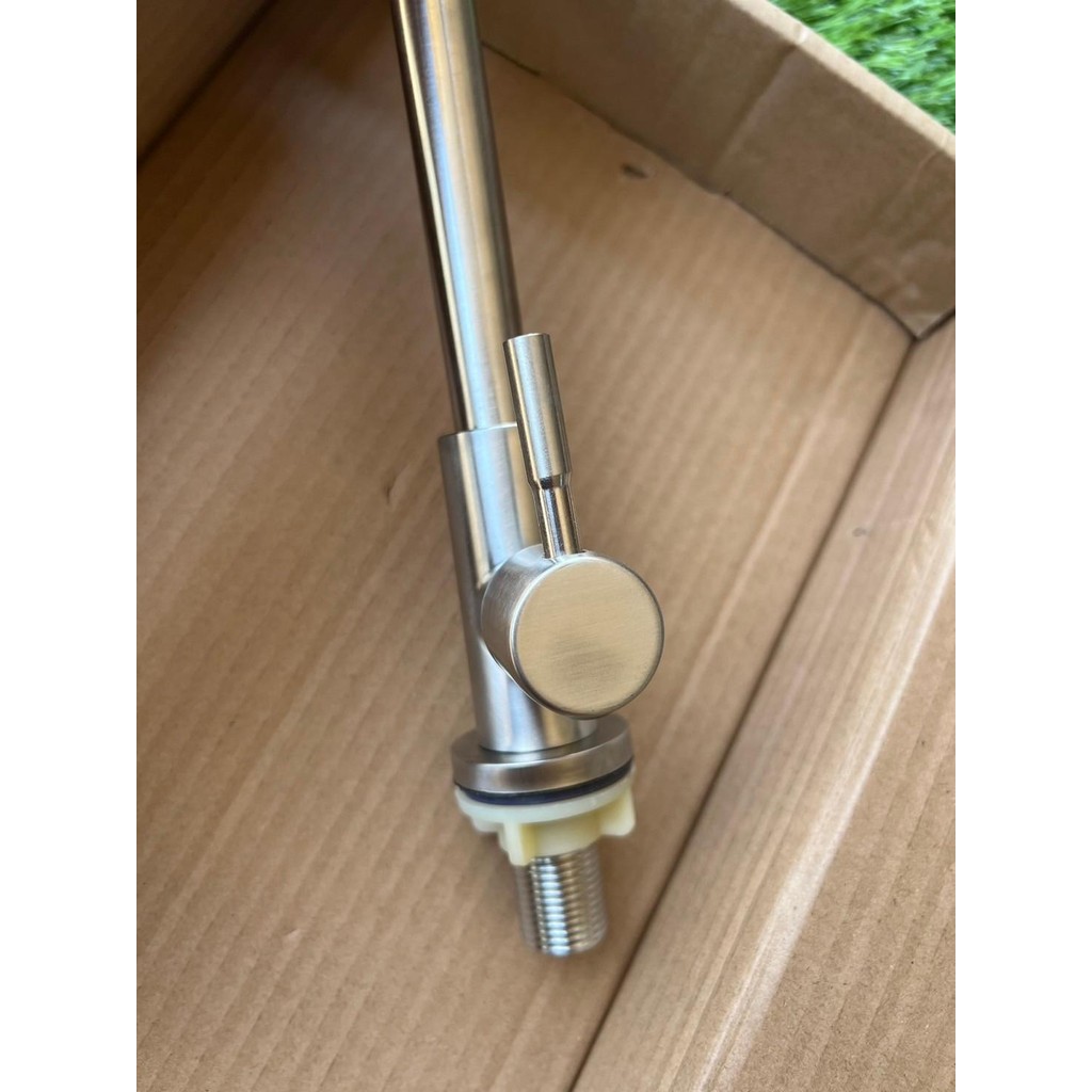 ก๊อกน้ำซิงค์สเตนเลส+ติดผนัง หมุนได้ 360 องศา คอโค้ง - รูปที่ 2