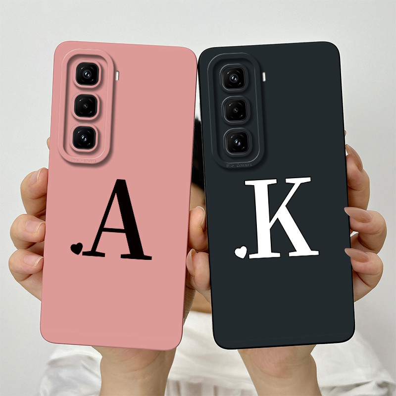 สําหรับ Infinix Hot 50 Pro + 4G น่ารักตัวอักษรเริ่มต้นเลนส์ป้องกันกันกระแทกกรณีร้อน 50 Pro Plus X6880 ซิลิโคนนุ่มเคสโทรศัพท์