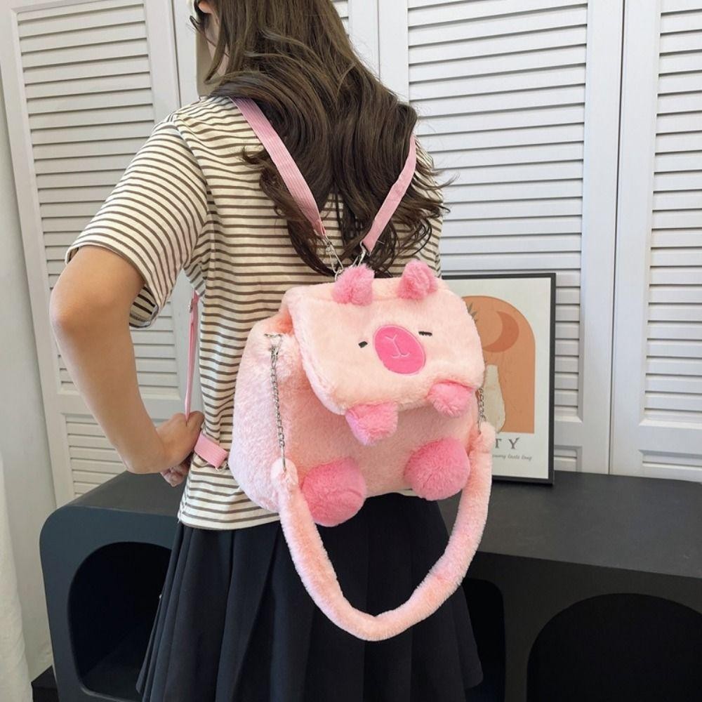 Sevenhalf Capybara Crossbody Bag, Kawaii Siamese Cat Plush Backpack, Gift Cartoon Animal Plush Bear Flip Cover Cartoon Shoulder Bag Girls - รูปที่ 7
