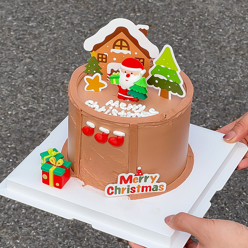 ตกแต่งเค้กคริสต์มาส Plugin Santa Claus Merry Christmas Tree Party ตกแต่ง Plugin