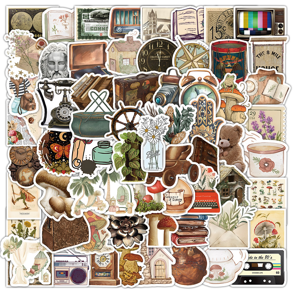 100/50pcs การ์ตูน Renaissance Artistic Retro สินค้าขนาดเล็ก Graffiti สติกเกอร์สําหรับจักรยานบัญชีมือดินสอ Decals LanLanStickersWorld