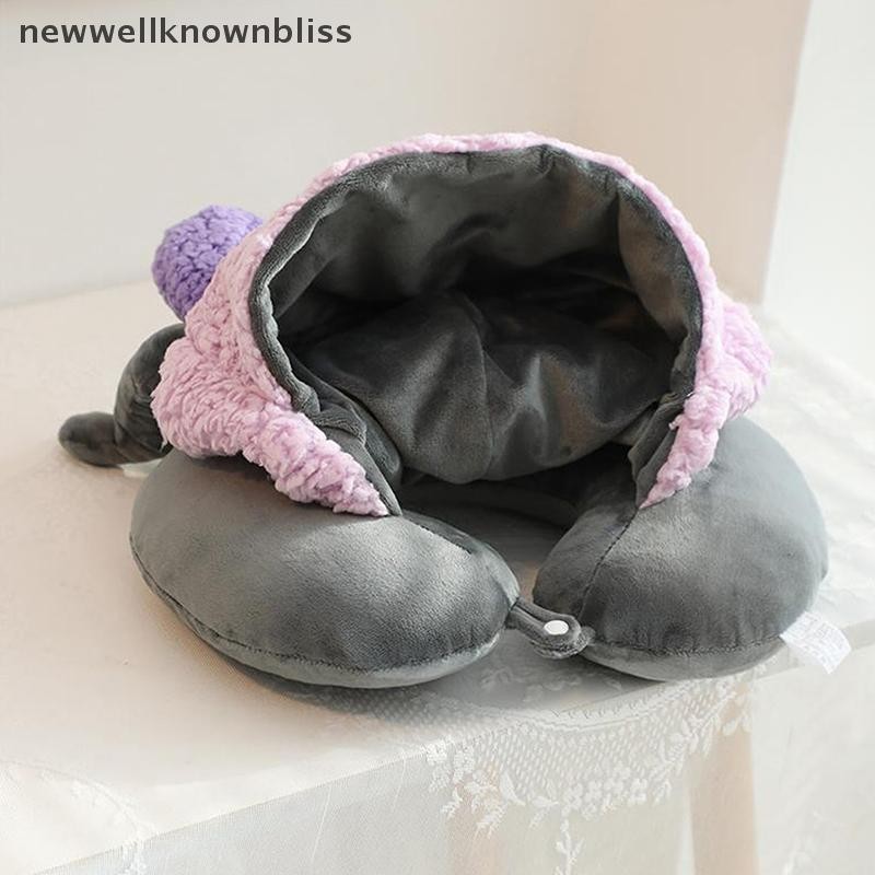 Newwellknownbliss น่ารัก Sanrio Hooded U-รูปหมอน Kuromi Hello Kitty Melody Pochacco หมอนรองคอรถที่นั่งสํานักงาน Nap หมอนคอหมอนของขวัญ CCD