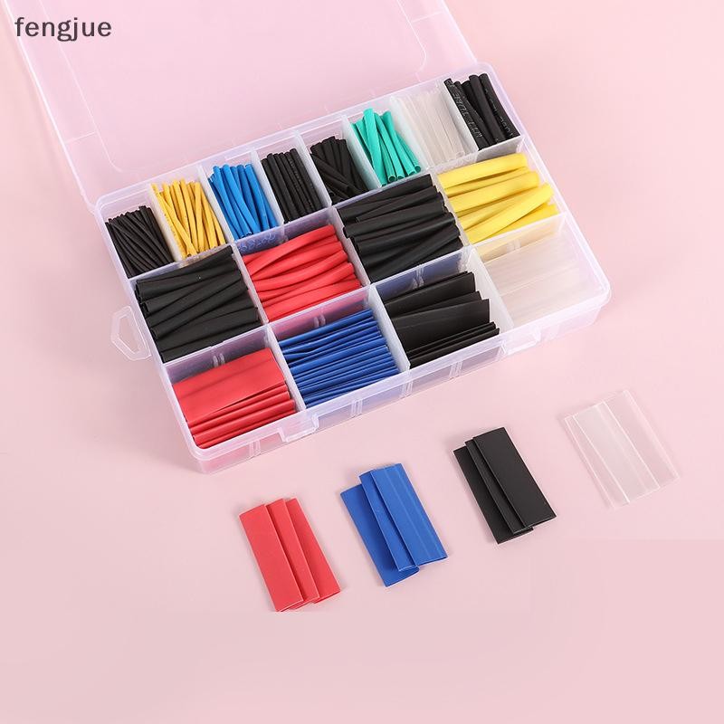 Fengjue 328PCS Polyolefin ฉนวนกันความร้อนความร้อนหดท่อ Tube Sleeve Wrap Wire Assortment Shrinkable Tube Wrap สายแขนชุด Hot TH