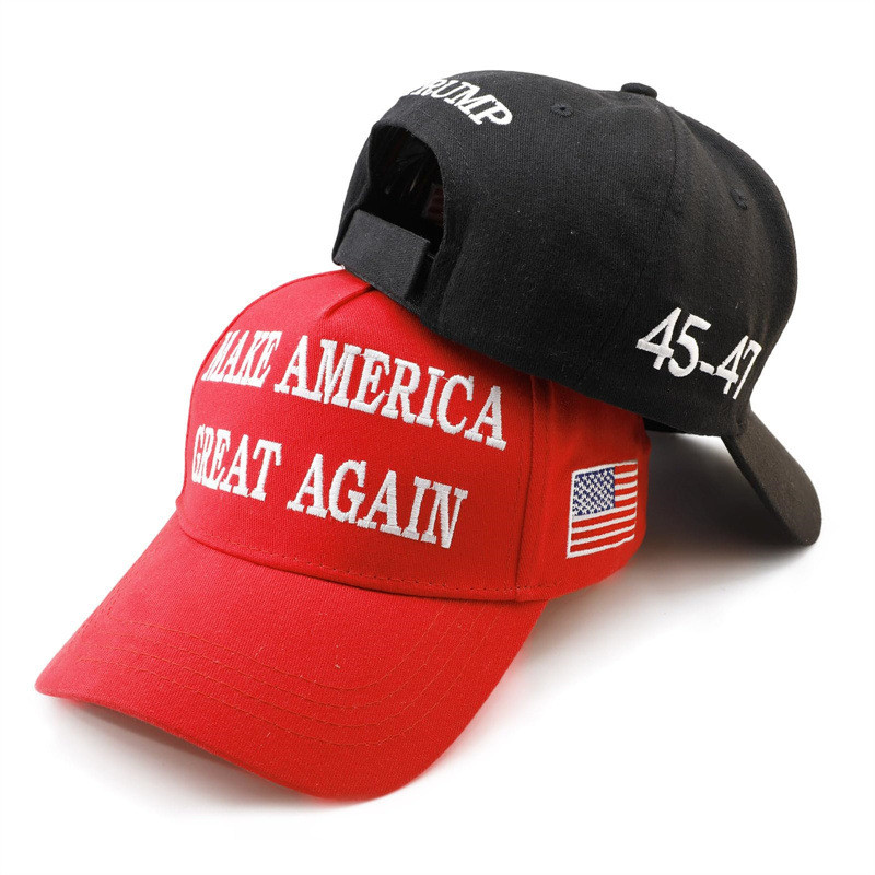 หมวกใหม่ MAKE AMERICA GREAT AGAIN หมวกเบสบอล Presidential General Election หมวกสีแดง
