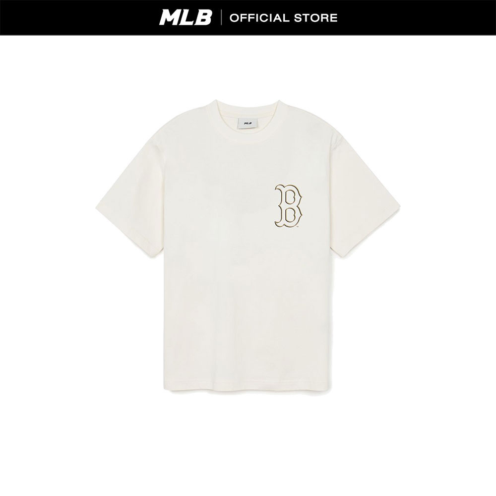 MLB เสื้อยืด ยูนิเซ็กส์ Basic Mega Logo รุ่น 3ATSB0244 43CRS สีครีม