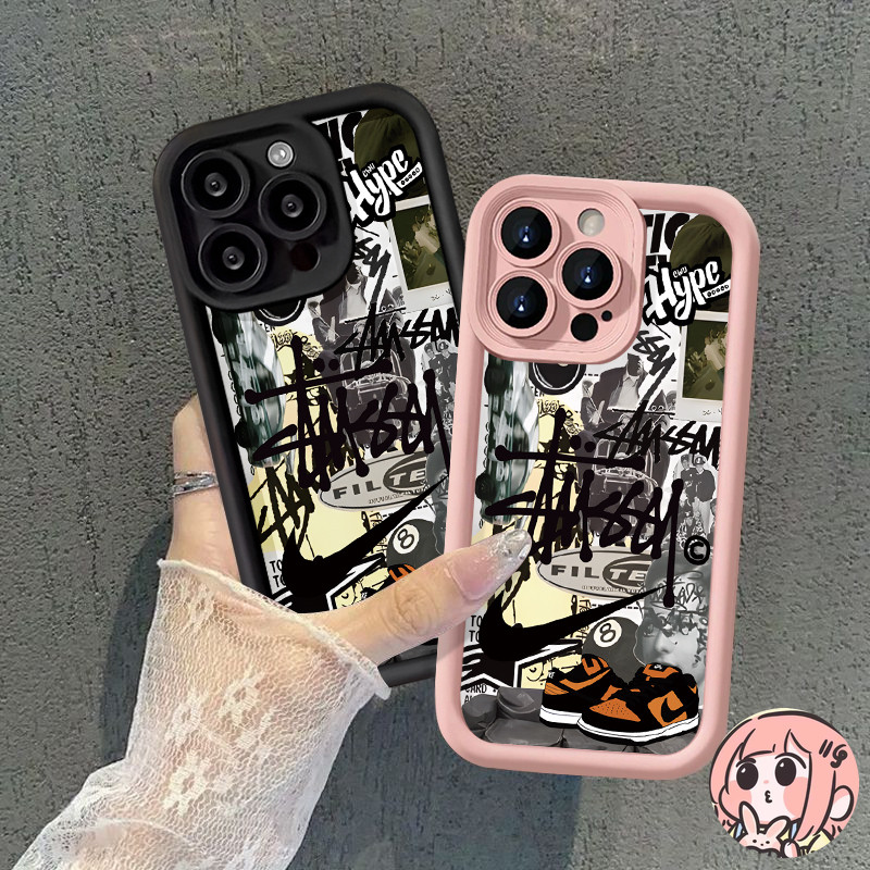 รองเท้าแบรนด์กราฟฟิตี้สุดเท่ เข้ากันได้กับ เคสไอโฟน15 13 11 16 14 12 Pro Max 16 6 8 7 6s Plus XR X XS Max SE 2020เคส TPU