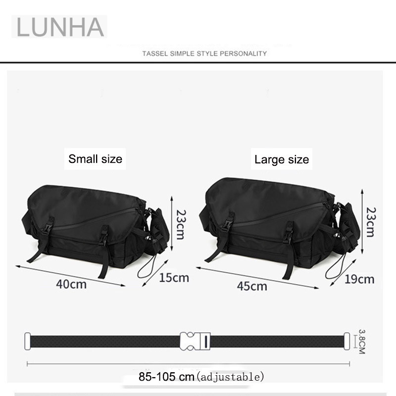 Mens Crossbody Messenger Bag ความจุขนาดใหญ่กระเป๋าสะพาย Oxford กันน้ําสําหรับลําลองกลางแจ้ง