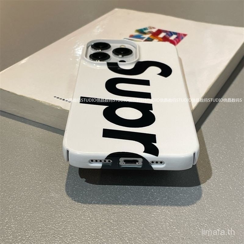 เคสมือถือสีขาวด้านล่างเรียบง่ายอังกฤษ Sup เคสป้องกันเคสแข็งสำหรับ iPhone 14PLUS 13PROMAX 11 12 PROMAX 14PROMAX 14Pro 13pro ซิลิโคน15 16 PROMAX กันกระแทก15PLUS 16PLUS XR