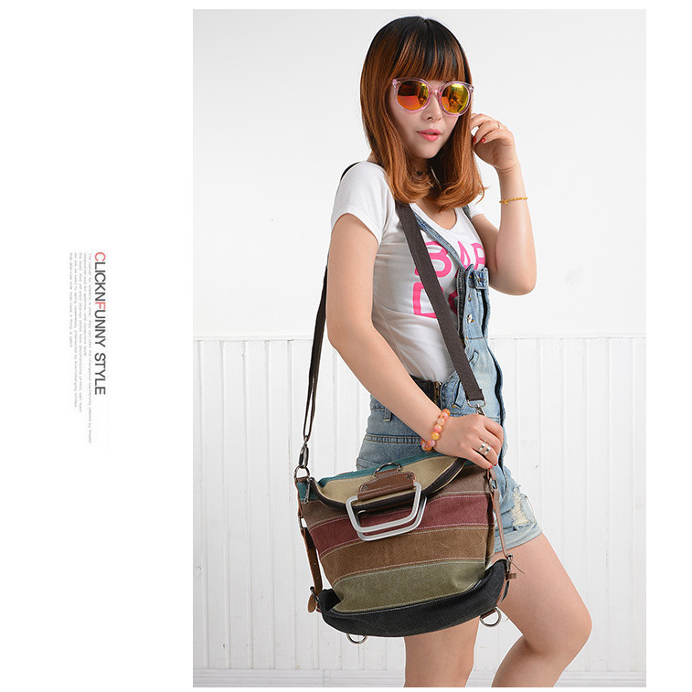ความคมชัดสีไหล่เดี่ยว Crossbody ความจุขนาดใหญ่มือถือกระเป๋าเป้สะพายหลังมัลติฟังก์ชั่สามวัตถุประสงค์