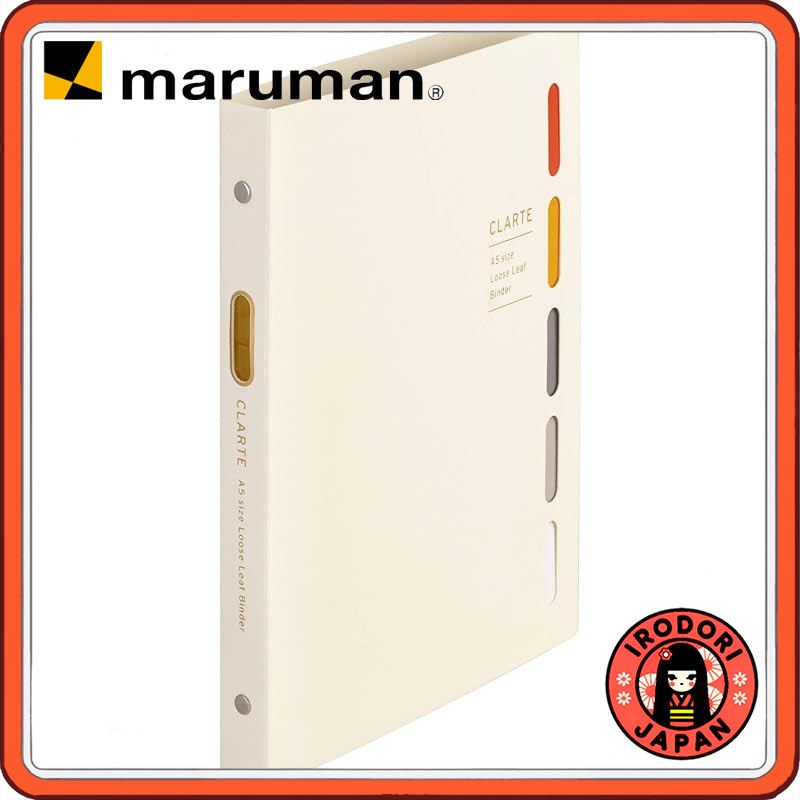 Maruman Loose Leaf Binder A5/B5 Clarte with 20/26 Holes in Various Colors. Perfect for organizing your notes and documents.