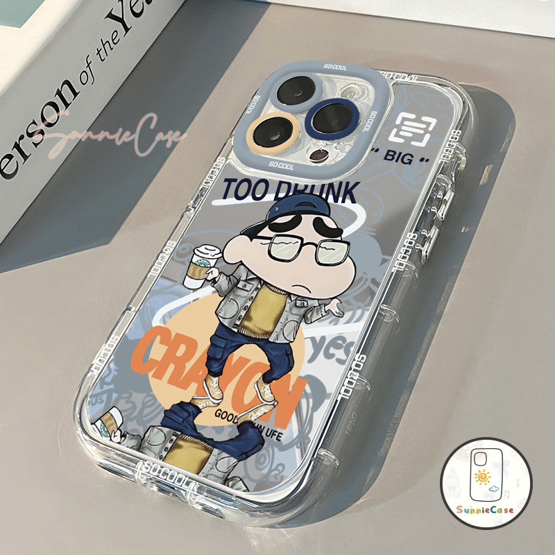 นักวิชาการผู้รอบรู้ เคส ชินจัง เคสไอโฟน สำหรับ IPhone 13 14 16 11 15 12 Pro X XR XS Plus Max 8 7 Plus SE 2020 TPU เคส