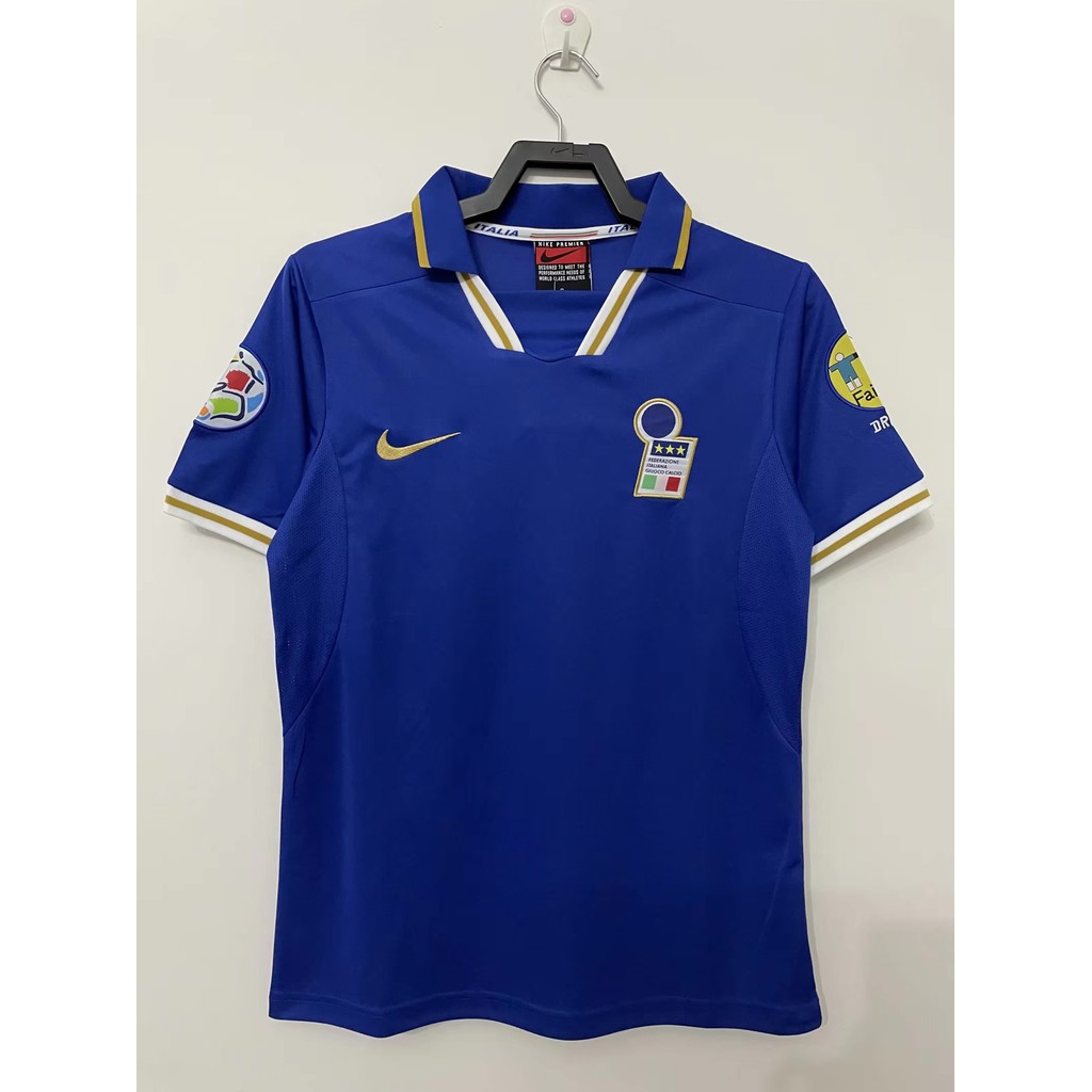Vintage Version 96 อิตาลีเหย้าเสื้อฟุตบอลคุณภาพสูง S-2XL