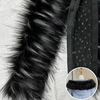 Janfat Fluffy Trim, 1M เลียนแบบ Raccoon Big Fur Collar, DIY เสื้อผ้าอุปกรณ์เสริมแถบขนสัตว์เทียมตกแต่ง