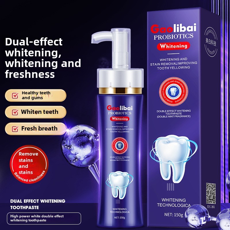 ยาสีฟันไวท์เทนนิ่งกดเพื่อทําความสะอาดฟันปรับปรุงฟันเหลืองลมหายใจสดชื่น150ก