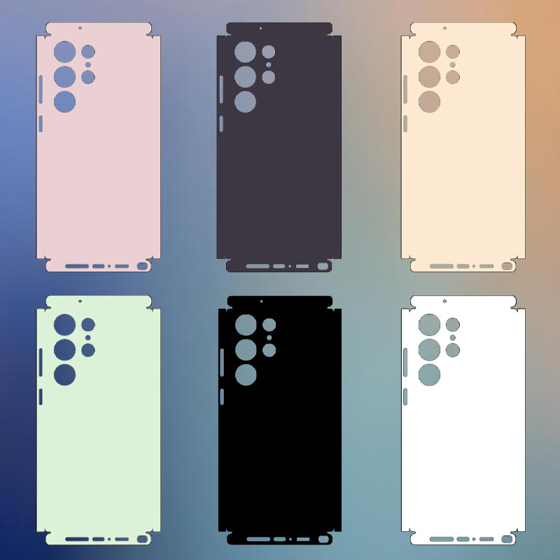 Plain Vivid สีผิวสําหรับ Samsung Galaxy S24 S23 S22 S25 S26 Ultra A52 A52S A54 A55 A56 5G ด้านหลังป้องกันฟิล์มสติกเกอร์เคลือบ