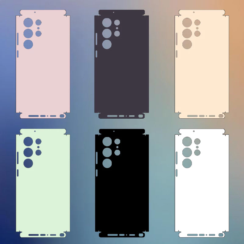 Plain Vivid สีผิวสําหรับ Samsung Galaxy S24 S23 S22 S25 S26 Ultra A52 A52S A54 A55 A56 5G ด้านหลังป้องกันฟิล์มสติกเกอร์เคลือบ