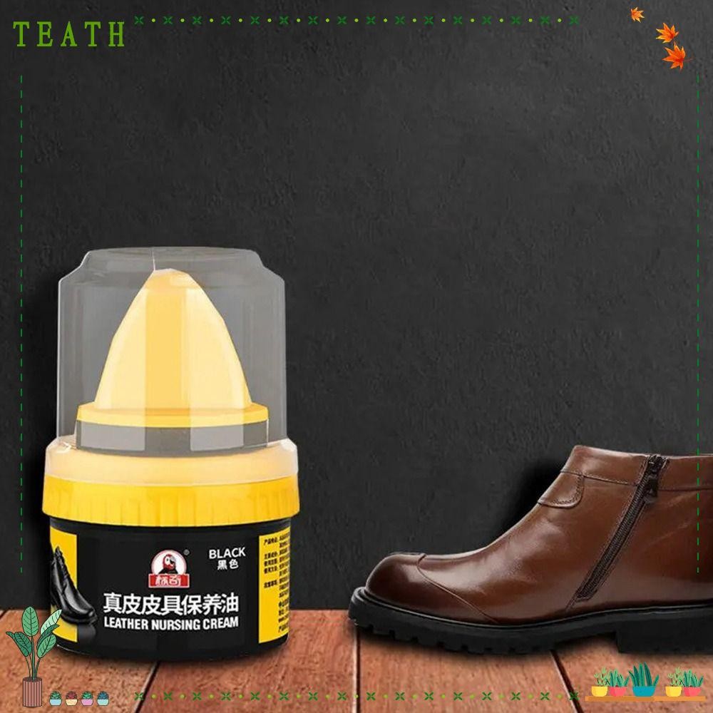 Teath รองเท้าหนังทําความสะอาด, Brightening Nursing Leather Repairing Cream, Decontamination Polish Lanolin Leather Protective Protein Leather Clothing Sofa Care