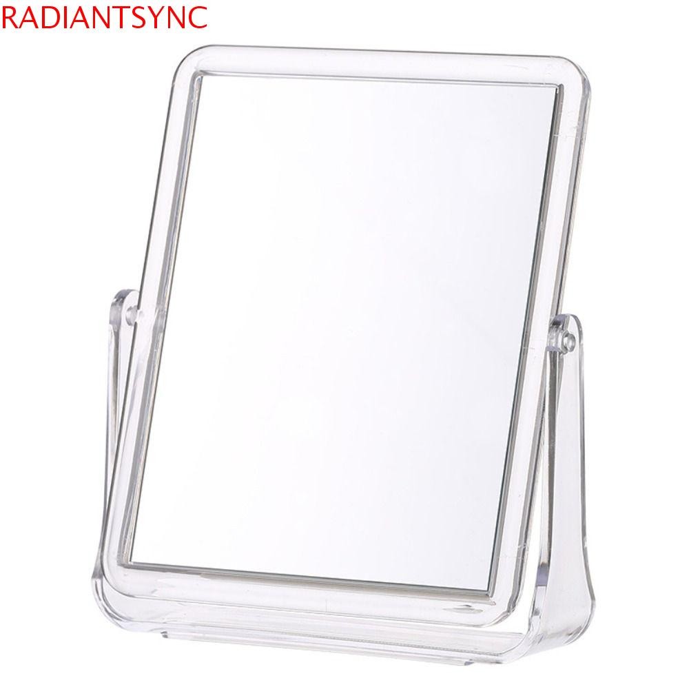 Radiantsync กระจกขยาย 5 เท่า ขยาย 360° หมุนได้ สองด้าน ทรงสี่เหลี่ยม กลม อเนกประสงค์ พร้อมขาตั้ง กระจกแต่งหน้า ความงาม