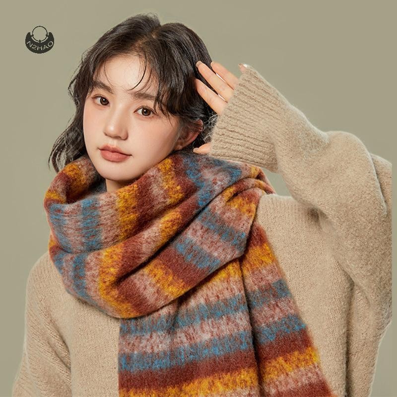 N2hao แฟชั่นผู้หญิงผ้าพันคอลายสก๊อต Chunky ขนาดใหญ่ฤดูหนาวผ้าคลุมไหล่ sel Wrap Retro วรรณกรรมสไตล์ Warm ผ้าพันคอกว้างสําหรับสุภาพสตรีของขวัญ A