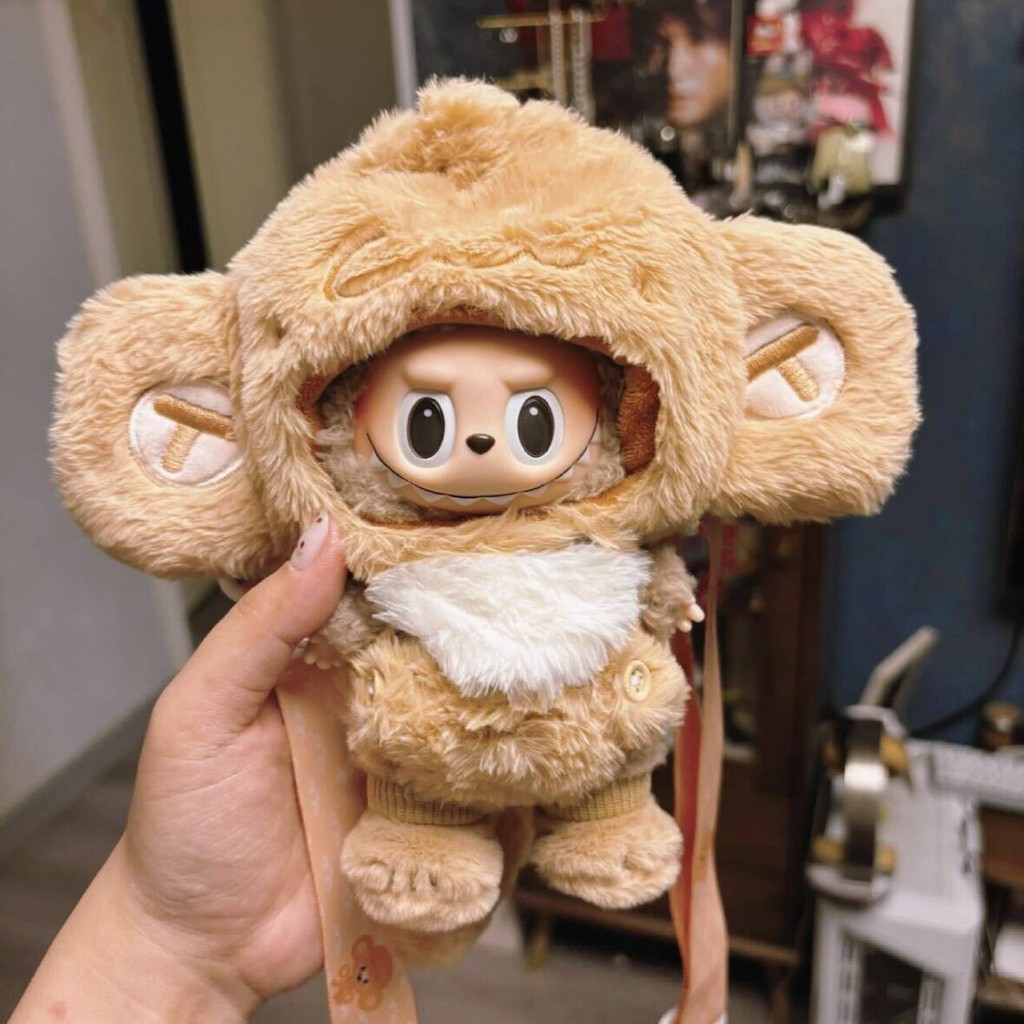 (เสื้อผ้าเท่านั้น) Labubu ชุดเดรสตุ๊กตาลิงน่ารัก 10 ซม. ชุดตุ๊กตาผ้าฝ้าย labu จั๊มสูทฤดูหนาว