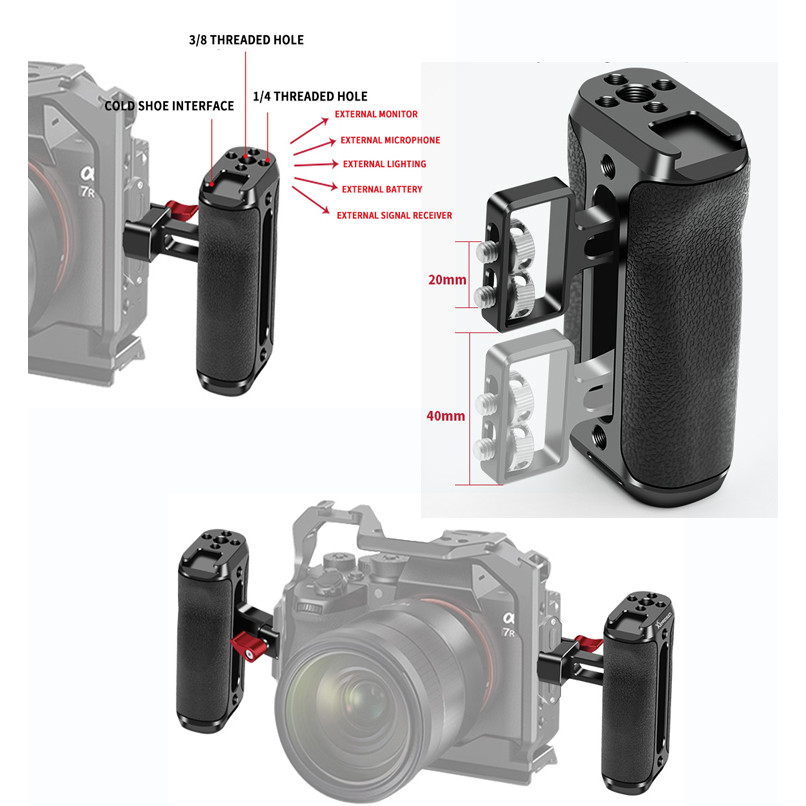 สําหรับ Sony Canon Nikon SLR NATO Camera Cage Grip ด้ามจับด้านข้างกันลื่น