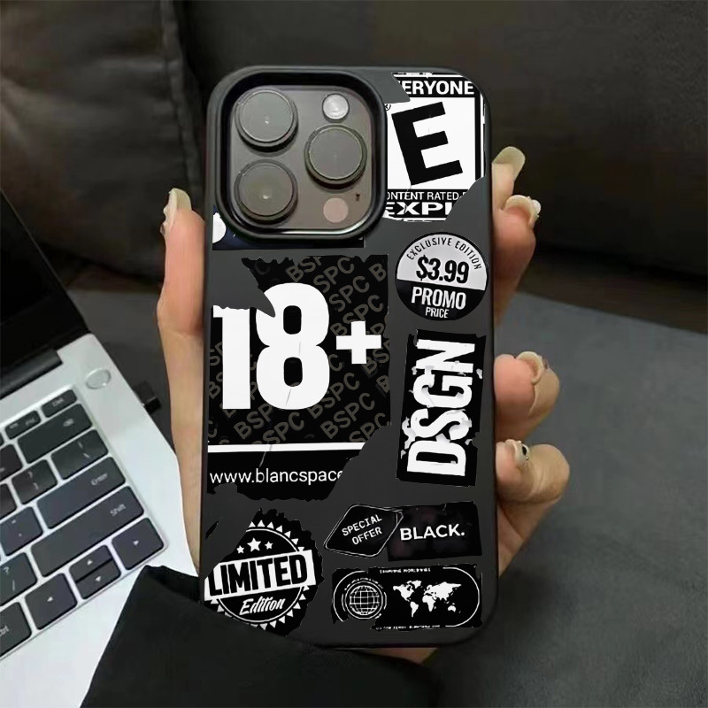 ❤️จัดส่งทันที❤️เคสไอโฟน11 12 13 14 15 16 17 Pro Max Fashion Trend Label Silicone Soft Case For iPhone 11,13,14,15,16PM