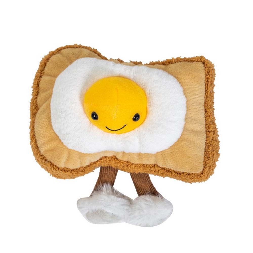 Jellycat Toast Egg Plush Toy - Cute Soft Squishy Pillow - Kawaii Food Plushie for Kids & Adults (10c