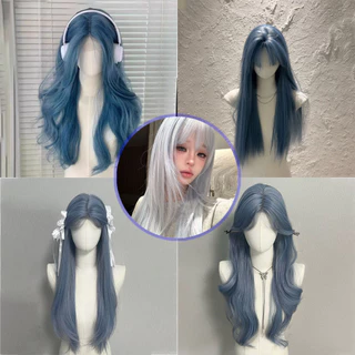 🔥พร้อมส่ง🔥วิกผมหญิง วิกผมยาว วิกผม พรีเมี่ยม 65-70cm วิกผมสีชมพู ทูโทน ลอนวอลลุ่ม สไตล์เกาหลี แถมnetฟรี วิกผมคอสเพลย์