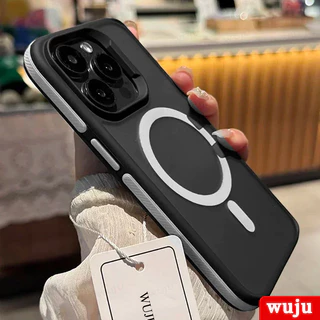 WUJU แฟชั่น Matte Bicolor Magnetic Wireless เคส เข้ากันได้สำหรับ เคสไอโฟน Case Compatible For iPhone 17 16 15 14 13 12 11 Pro Max Plus Air