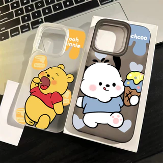 เคสโทรศัพท์มือถืออะคริลิคใส For iPhone 16 15 14 11 13 12ProMax X XS 7P 8Plus นุ่มป้องกันการชน ส่งจากไทยส วินนี่เดอะพูห์