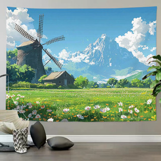 ผ้าแขวนฉากหลังธรรมชาติ Agirl Ins ผ้าตกแต่งห้องนั่งเล่น ผ้าตก…