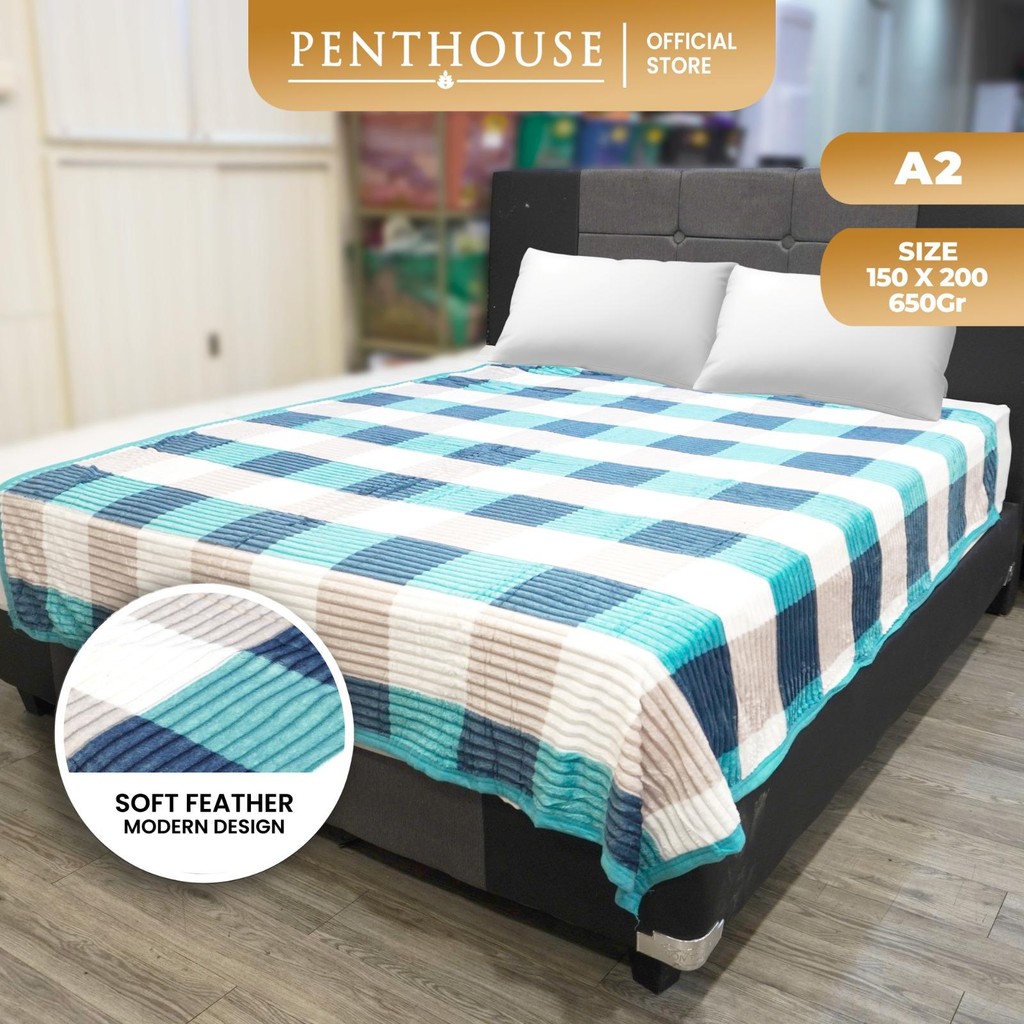 PENTHOUSE ผ้าห่มขนแกะหนานุ่มพิเศษ PENTHOUSE A2 ผ้าห่มตรวจสอบ