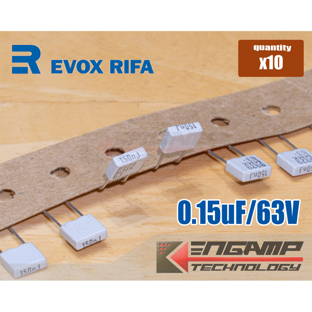 (10ตัว) [F-CAP] 0.15uF/63V 150nJ63V EVOX MMK5 5% 2.4x7.2 H=6.5mm P=5mm
