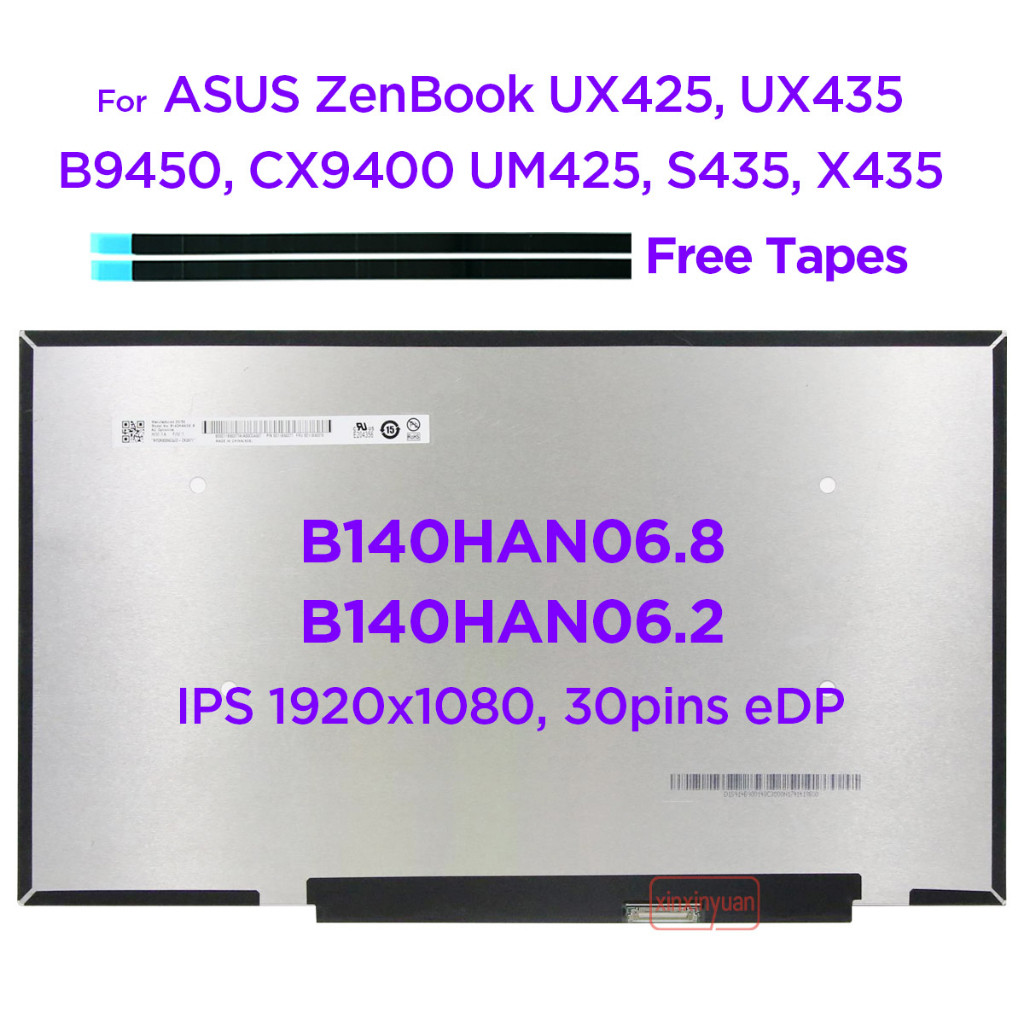 14.0 IPS แล็ปท็อปหน้าจอ LCD B140HAN06.8 B140HAN06.2 สําหรับ ASUS ZenBook UM425 UX435 S435 BX425 B945