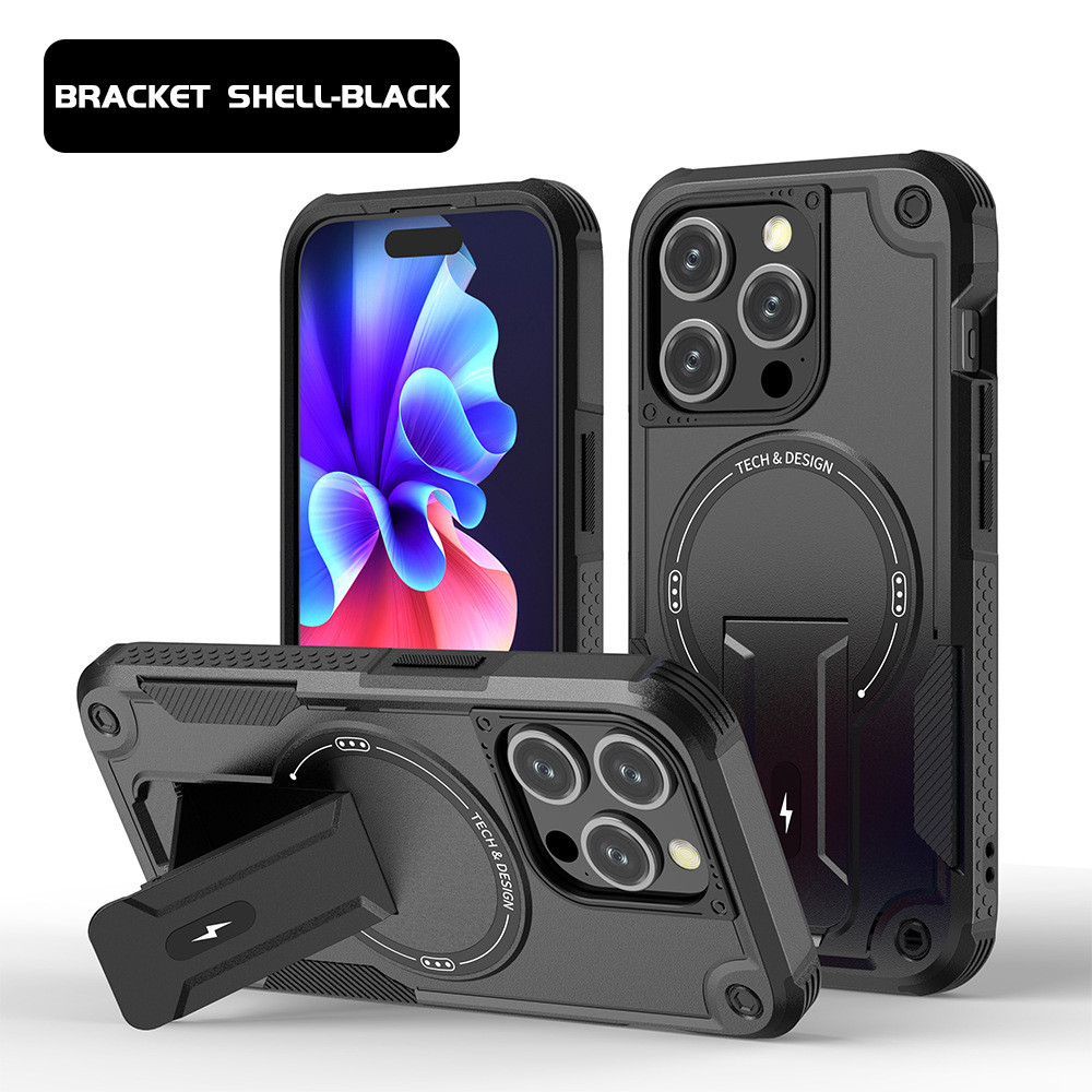 Armor Magnetic Holder เคส For iPhone 11 เคส 13 16 15 14 17 Pro Max Air 12 13promax 15promax 16promax เคสโทรศัพท์มือถื